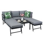 Casa si Gradina - Gradina si terasa - Mobilier exterior - Seturi mobila gradina - Set mobilier de gradina gri, modular, Jumi, cu 2 canapele si masuta de cafea - Infinity.ro