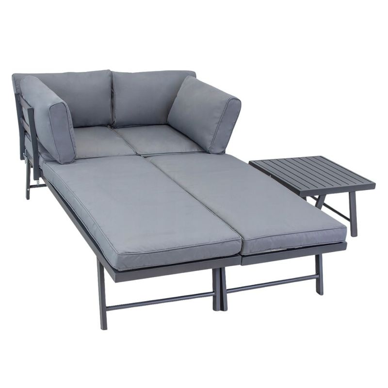 Casa si Gradina - Gradina si terasa - Mobilier exterior - Seturi mobila gradina - Set mobilier de gradina gri, modular, Jumi, cu 2 canapele si masuta de cafea - Infinity.ro