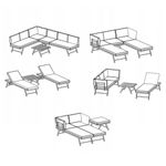 Casa si Gradina - Gradina si terasa - Mobilier exterior - Seturi mobila gradina - Set mobilier de gradina gri, modular, Jumi, cu 2 canapele si masuta de cafea - Infinity.ro