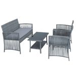 Casa si Gradina - Gradina si terasa - Mobilier exterior - Seturi mobila gradina - Set mobilier de gradina gri, Jumi, cu 2 fotolii, canapea si masuta de cafea - Infinity.ro