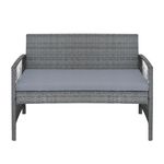 Casa si Gradina - Gradina si terasa - Mobilier exterior - Seturi mobila gradina - Set mobilier de gradina gri, Jumi, cu 2 fotolii, canapea si masuta de cafea - Infinity.ro