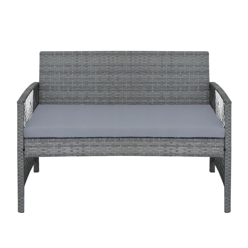 Casa si Gradina - Gradina si terasa - Mobilier exterior - Seturi mobila gradina - Set mobilier de gradina gri, Jumi, cu 2 fotolii, canapea si masuta de cafea - Infinity.ro