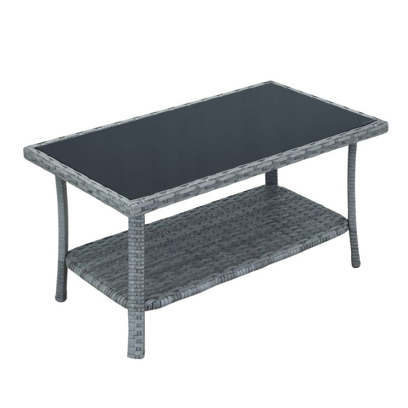Casa si Gradina - Gradina si terasa - Mobilier exterior - Seturi mobila gradina - Set mobilier de gradina gri, Jumi, cu 2 fotolii, canapea si masuta de cafea - Infinity.ro