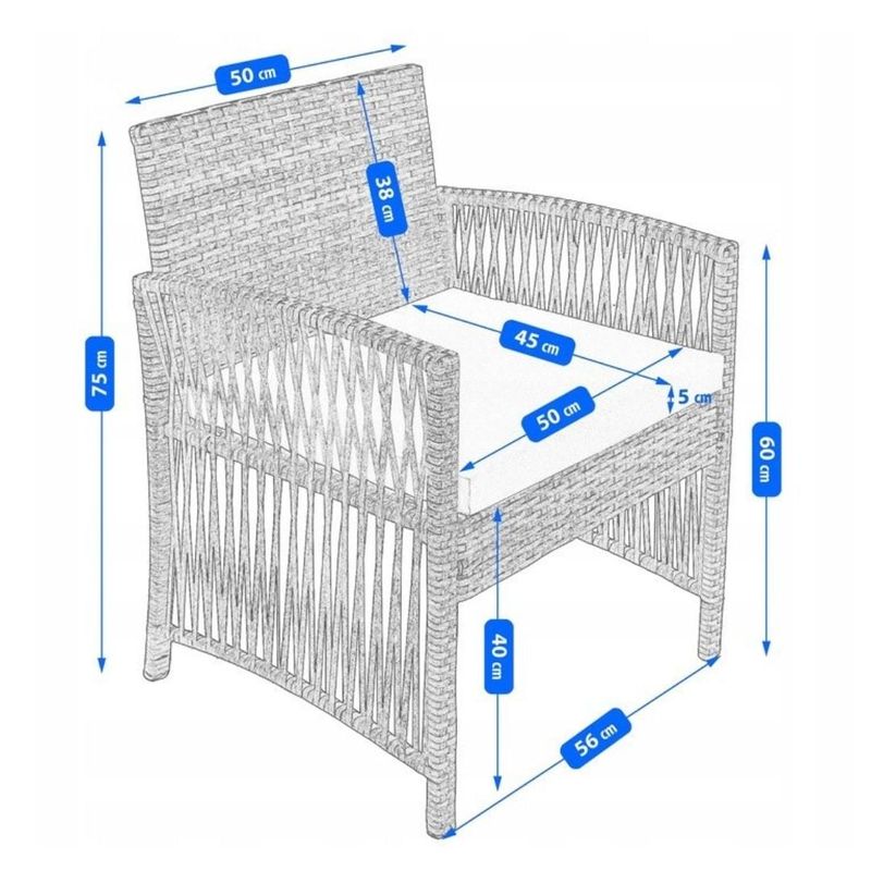 Casa si Gradina - Gradina si terasa - Mobilier exterior - Seturi mobila gradina - Set mobilier de gradina gri, Jumi, cu 2 fotolii, canapea si masuta de cafea - Infinity.ro