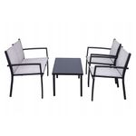 Casa si Gradina - Gradina si terasa - Mobilier exterior - Seturi mobila gradina - Set mobilier de gradina Jumi, canapea, 2 fotolii si masuta de cafea, otel si textilena, gri - Infinity.ro