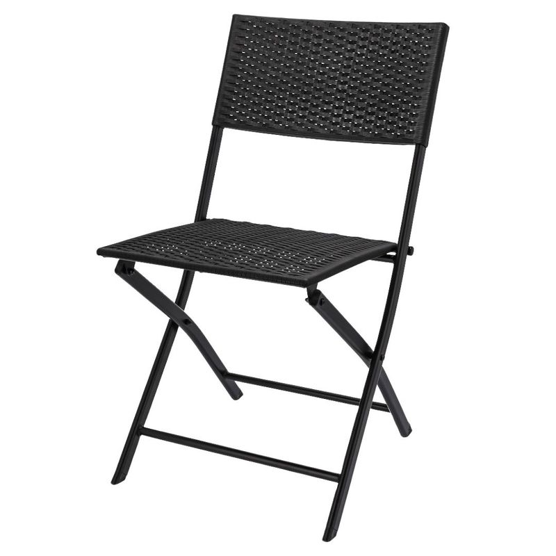 Casa si Gradina - Gradina si terasa - Mobilier exterior - Seturi mobila gradina - Set mobilier de terasa pliabil, Jumi, negru, 2 scaune si masa cu suport pentru flori - Infinity.ro