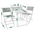 Casa si Gradina - Gradina si terasa - Mobilier exterior - Seturi mobila gradina - Set mobilier de terasa pliabil, Jumi, negru, 2 scaune si masa cu suport pentru flori - Infinity.ro