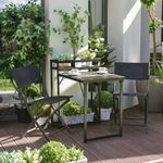 Casa si Gradina - Gradina si terasa - Mobilier exterior - Seturi mobila gradina - Set mobilier de terasa pliabil, Jumi, negru, 2 scaune si masa cu suport pentru flori - Infinity.ro