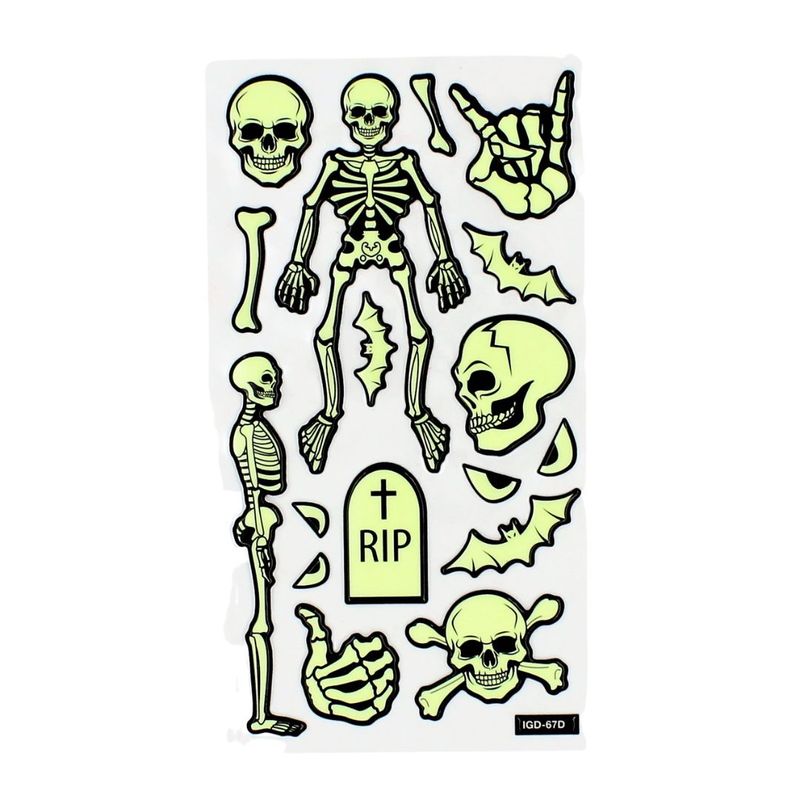 Carti si Birotica - Papetarie - Afise si stickere - Set stickere Glowing Skeletons 17 bucati - Infinity.ro