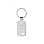 Fashion, accesorii si bijuterii - Barbati - Accesorii barbati - Alte accesorii barbati - Breloc Gravat metalic, Model Inima Decupata cu Textul "Cu tine, lumea e mai frumoasa" - Infinity.ro