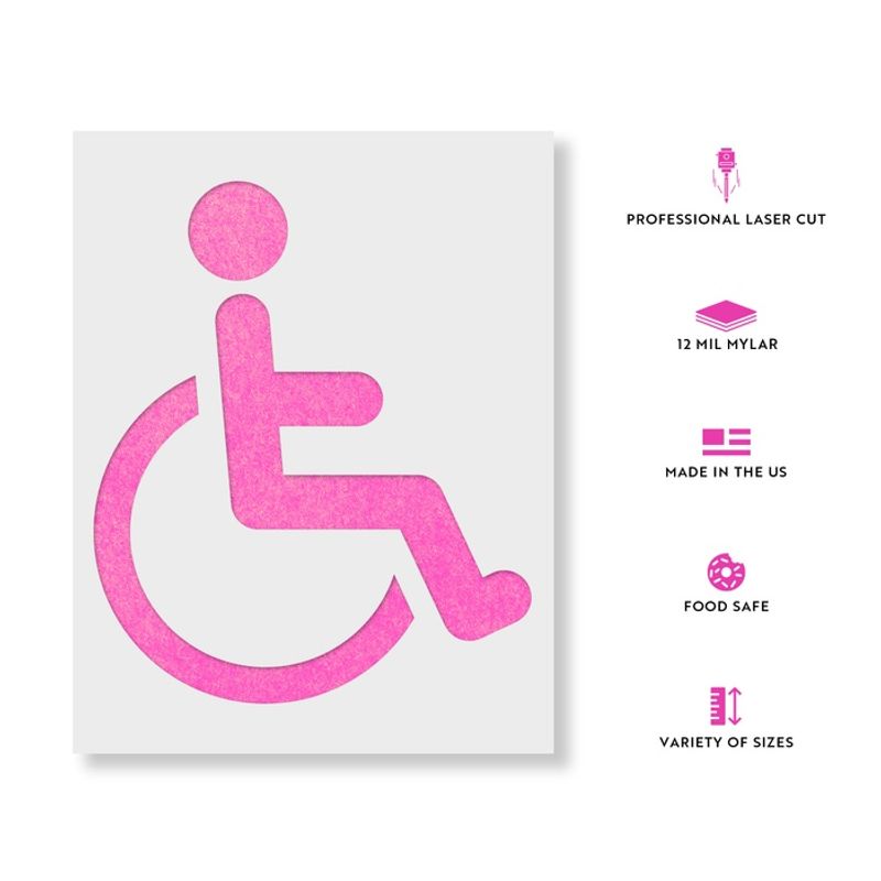 Casa si Gradina - Decoratiuni - DIY - Sabloane decorative pereti - Sablon Perete vopsire, tencuiala 0.7mm Handicap Symbol Refolosibil, model MXSP7236, 100 x 100 mm, 0.70mm - Infinity.ro