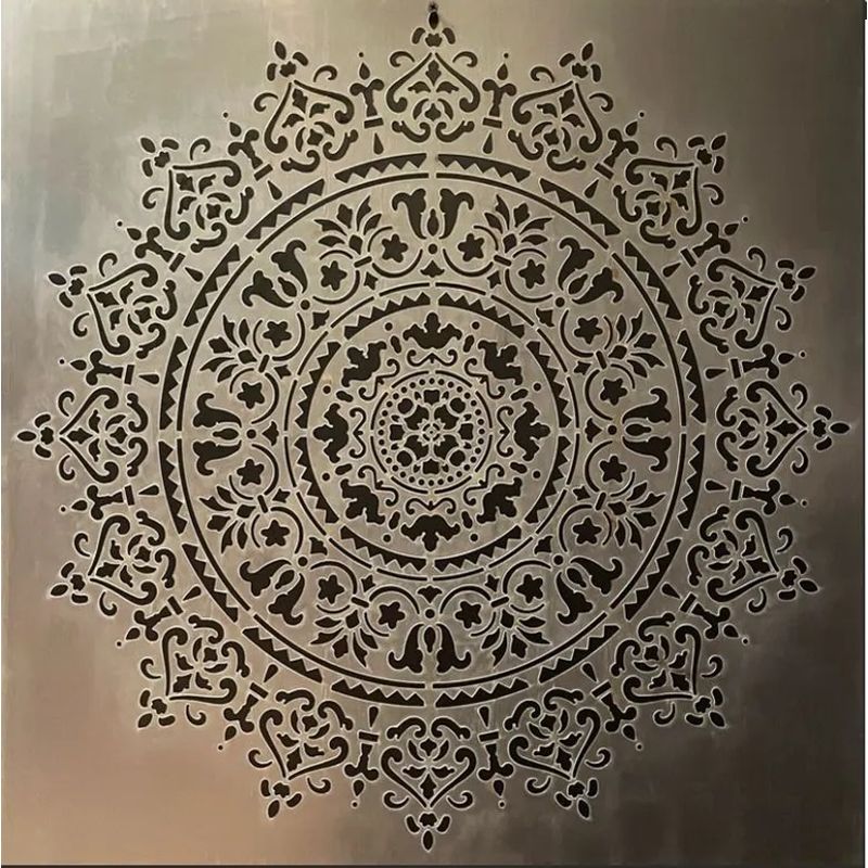 Casa si Gradina - Decoratiuni - DIY - Sabloane decorative pereti - Sfert Sablon Perete vopsire, tencuiala model Romana Mandala MXSP7652.6 marime 600x600mm - Infinity.ro