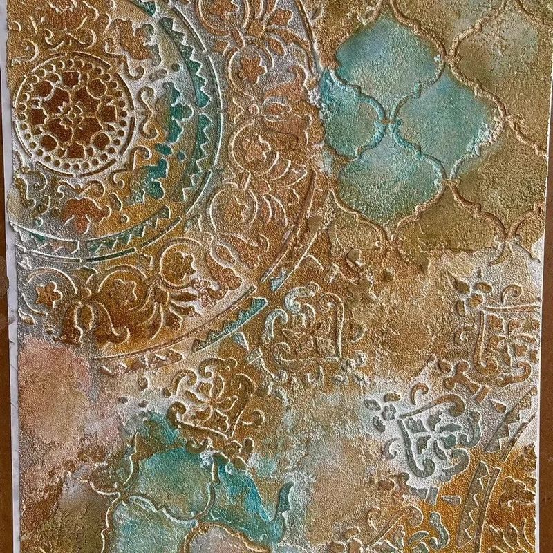 Casa si Gradina - Decoratiuni - DIY - Sabloane decorative pereti - Sfert Sablon Perete vopsire, tencuiala model Romana Mandala MXSP7652.6 marime 600x600mm - Infinity.ro