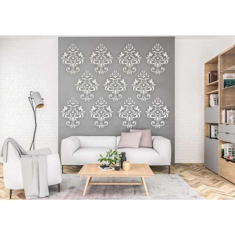 Casa si Gradina - Decoratiuni - DIY - Sabloane decorative pereti - Sablon Perete vopsire, tencuiala "Damasc - 2" dimensiune 450x340mm grosime 0,7mm model MXSP7372 - Infinity.ro