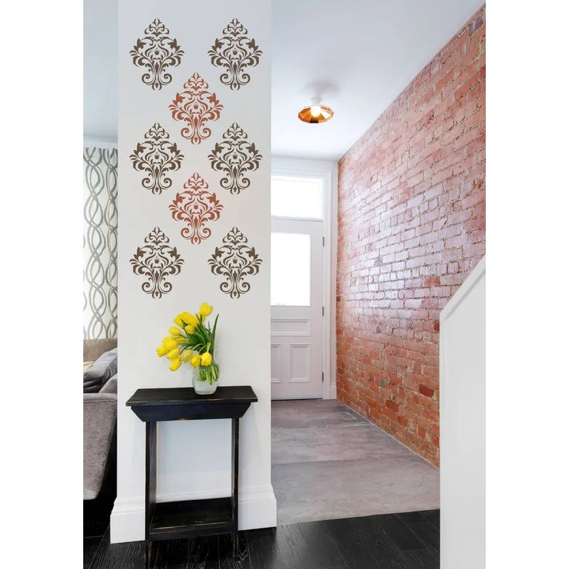 Casa si Gradina - Decoratiuni - DIY - Sabloane decorative pereti - Sablon Perete vopsire, tencuiala "Damasc - 2" dimensiune 450x340mm grosime 0,7mm model MXSP7372 - Infinity.ro