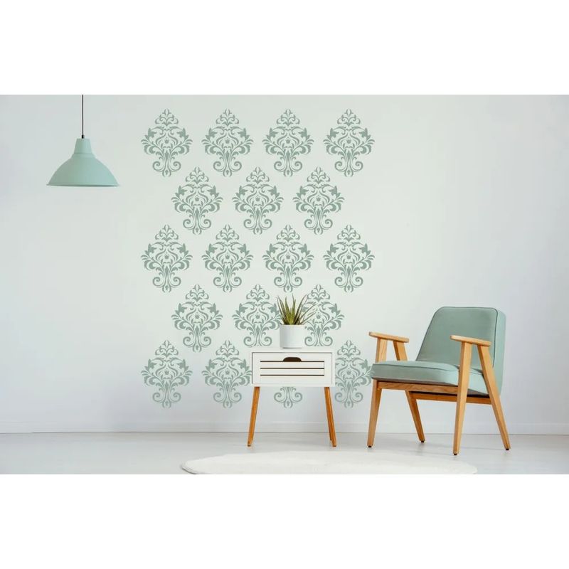 Casa si Gradina - Decoratiuni - DIY - Sabloane decorative pereti - Sablon Perete vopsire, tencuiala "Damasc - 2" dimensiune 450x340mm grosime 0,7mm model MXSP7372 - Infinity.ro