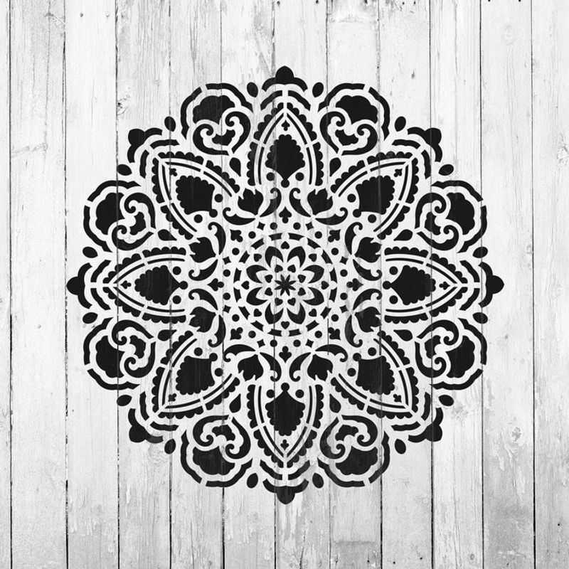 Casa si Gradina - Decoratiuni - DIY - Sabloane decorative pereti - Sablon Perete vopsire, tencuiala 0.7mm Tranquility Mandala Refolosibil, model MXSP7148, 200 x 200 mm - Infinity.ro