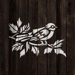 Casa si Gradina - Decoratiuni - DIY - Sabloane decorative pereti - Sablon Perete vopsire, tencuiala 0.7mm Pasare pe Ramura model MXSP7412, 300 x 300 mm - Infinity.ro