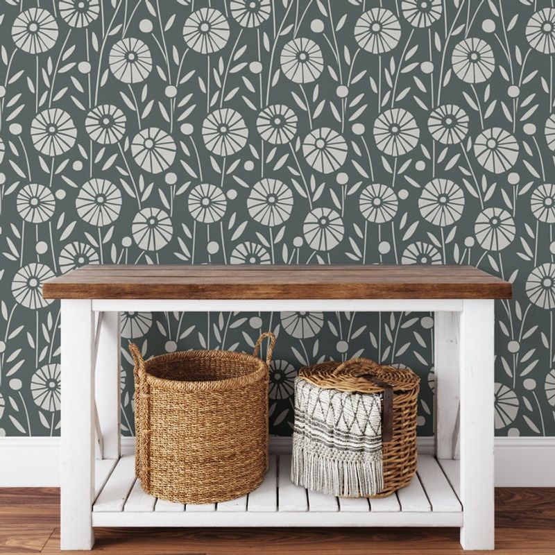 Casa si Gradina - Decoratiuni - DIY - Sabloane decorative pereti - Sablon Perete vopsire, tencuiala 900x600x0.7mm Posies Garden Refolosibil, model MXSP7046 - Infinity.ro