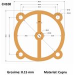 Casa si Gradina - Electrice - Echipamente electrice - Accesorii compresoare - Garnitura din cupru pentru cilindru cap compresor 51-70mm 62x62mm CH100 Mod.23 62mm(D) - Infinity.ro