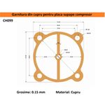 Casa si Gradina - Electrice - Echipamente electrice - Accesorii compresoare - Garnitura din cupru pentru cilindru cap compresor 90-100mm 84x84mm CH099 Mod.22 84mm - Infinity.ro