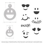 Casa si Gradina - Decoratiuni - DIY - Sabloane decorative pereti - Set 14 sabloane decorare cafea 14 si 7 cm 0.5mm Emoji-uri model MXSP7343 - Infinity.ro
