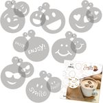 Casa si Gradina - Decoratiuni - DIY - Sabloane decorative pereti - Set 14 sabloane decorare cafea 14 si 7 cm 0.5mm Emoji-uri model MXSP7343 - Infinity.ro