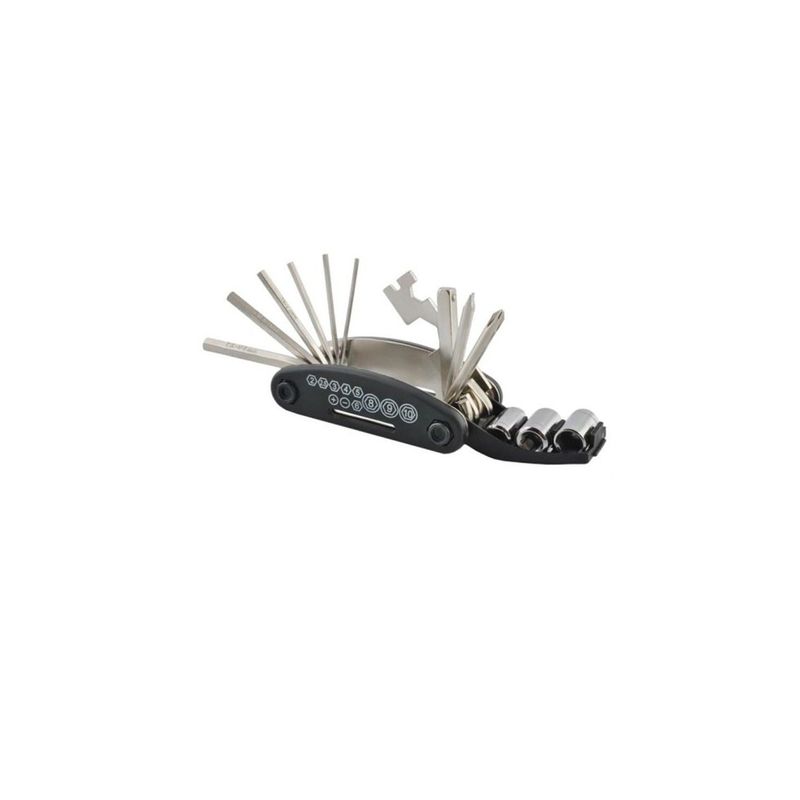 Sport si Outdoor - Ciclism - Piese pentru biciclete - Scule biciclete - Kit Multifunctional pentru Bicicleta 16 in 1, Chei, Surubelnite, Inbus, Levier Engros, 9 x 5 cm - Infinity.ro