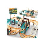 Jucarii, Copii si Bebe - Jucarii si jocuri - Seturi de constructie si cuburi - Seturi de constructie - Jucarie de constructie, 49 de piese,circuit de curse, masini cu dinozaur electric, pentru copii - Infinity.ro