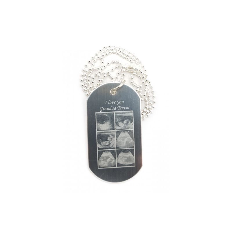 Fashion, accesorii si bijuterii - Femei - Bijuterii femei - Coliere femei - Lantisor colier personalizat metalic cu placuta. pandantiv stil soldat. gravat cu poza si textul tau - Infinity.ro