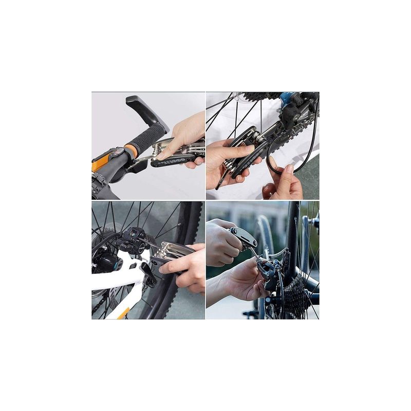 Sport si Outdoor - Ciclism - Piese pentru biciclete - Scule biciclete - Kit Multifunctional pentru Bicicleta 16 in 1, Chei, Surubelnite, Inbus, Levier Engros, 9 x 5 cm - Infinity.ro