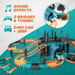 Jucarii, Copii si Bebe - Jucarii si jocuri - Seturi de constructie si cuburi - Seturi de constructie - Jucarie de constructie, 2 masini cu dinozaur electric, circuit de curse, pentru copii, 60 X 53 X 14 cm - Infinity.ro