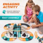 Jucarii, Copii si Bebe - Jucarii si jocuri - Seturi de constructie si cuburi - Seturi de constructie - Jucarie de constructie, 2 masini cu dinozaur electric, circuit de curse, pentru copii, 60 X 53 X 14 cm - Infinity.ro