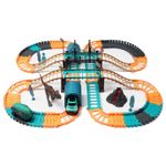 Jucarii, Copii si Bebe - Jucarii si jocuri - Seturi de constructie si cuburi - Seturi de constructie - Jucarie de constructie, 2 masini cu dinozaur electric, circuit de curse, pentru copii, 60 X 53 X 14 cm - Infinity.ro