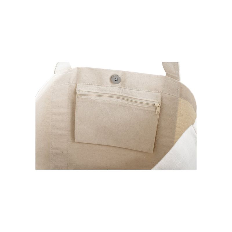 Fashion, accesorii si bijuterii - Femei - Accesorii femei - Genti si rucsacuri femei - Sacosa bumbac canvas cu buzunar frontal, buzunar interior cu fermoar si manere de 60 cm - Infinity.ro