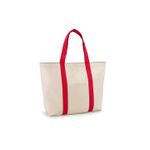 Fashion, accesorii si bijuterii - Femei - Accesorii femei - Genti si rucsacuri femei - Sacosa bumbac canvas cu buzunar frontal, buzunar interior cu fermoar si manere de 60 cm - Infinity.ro