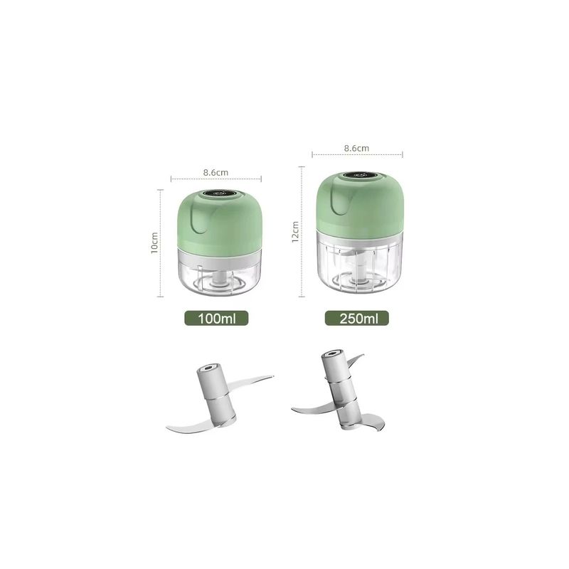 Electronice si Electrocasnice - Electrocasnice bucatarie - Mixere, tocatoare & roboti de bucatarie - Blendere si mini tocatoare - Mini Tocator Electric Portabil 100ML, Fara Fir, cu Lame din Otel Inoxidabil, 10 x 8 x 8 - Infinity.ro