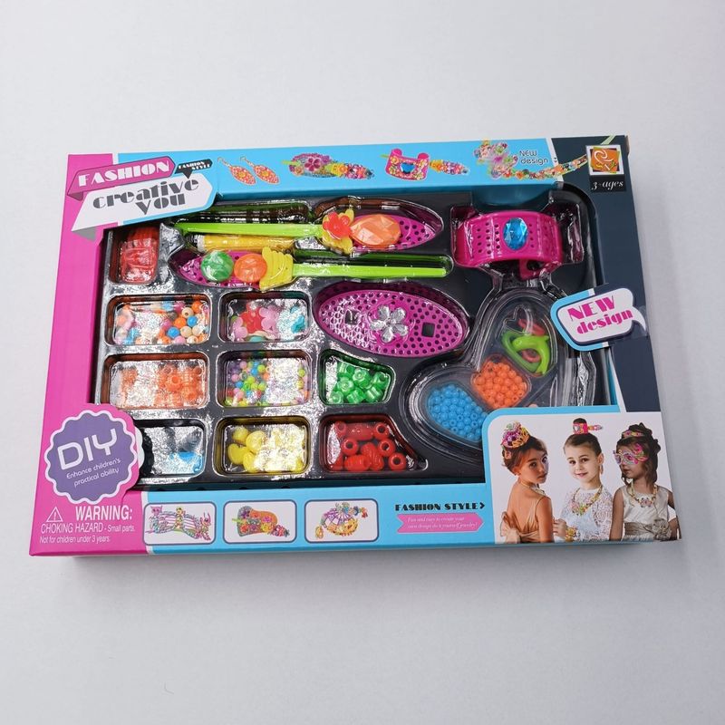 Jucarii, Copii si Bebe - Jucarii si jocuri - Jucarii de rol - Frumusete, bijuterii si accesorii fetite - Jucarie de Facut Bijuterii din Margele Pentru Fetite, Diferite Accesorii, Plastic, Multicolor - Infinity.ro