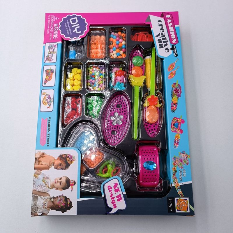 Jucarii, Copii si Bebe - Jucarii si jocuri - Jucarii de rol - Frumusete, bijuterii si accesorii fetite - Jucarie de Facut Bijuterii din Margele Pentru Fetite, Diferite Accesorii, Plastic, Multicolor - Infinity.ro