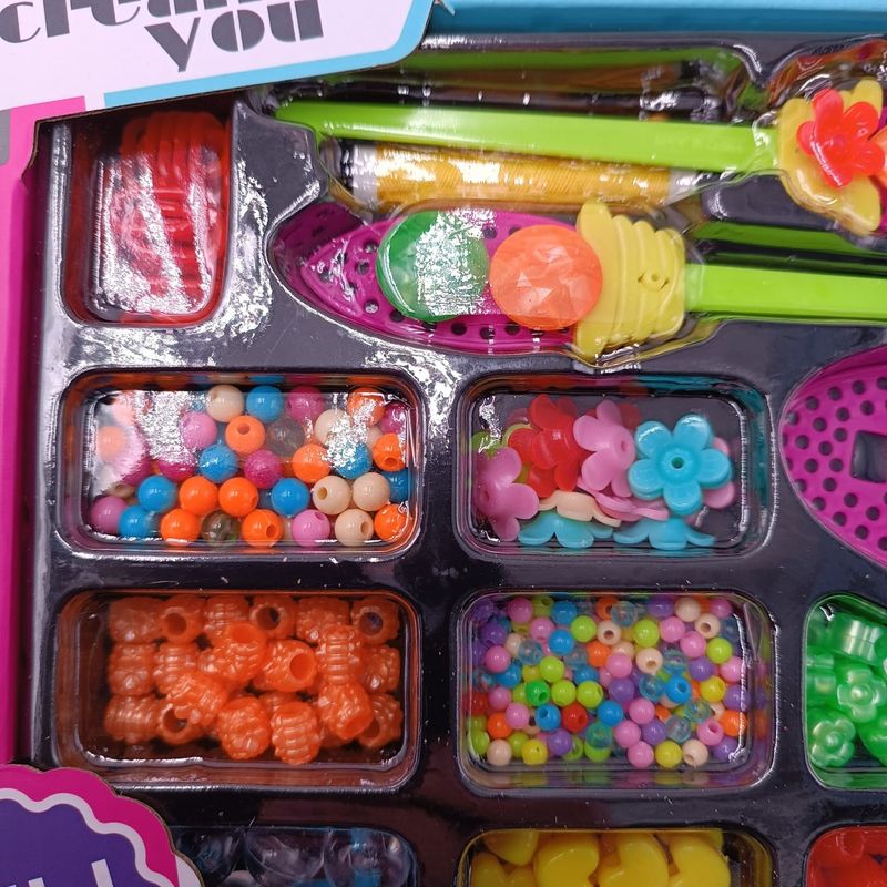 Jucarii, Copii si Bebe - Jucarii si jocuri - Jucarii de rol - Frumusete, bijuterii si accesorii fetite - Jucarie de Facut Bijuterii din Margele Pentru Fetite, Diferite Accesorii, Plastic, Multicolor - Infinity.ro