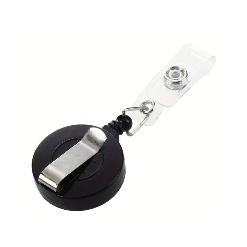 Carti si Birotica - Birotica - Accesorii de birou - Alte accesorii birou - Suport pentru ecuson cu clip metalic extensibil, pana la 900 mm, clip transparent, negru - Infinity.ro