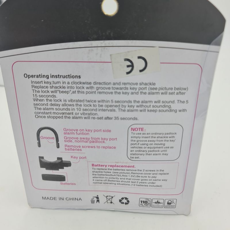 Casa si Gradina - Constructii - Feronerie si accesorii - Lacate - Lacat fabricat din metal masiv, functie alarma anti-furt, 3 chei, baterii rezerva, Dalimag - Infinity.ro