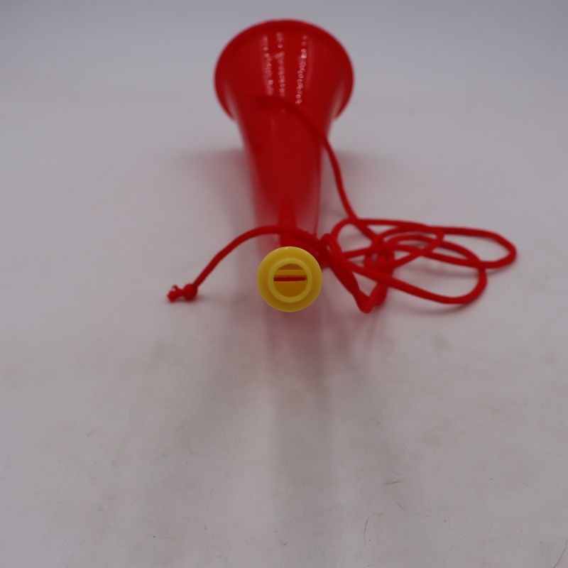 Casa si Gradina - Decoratiuni - Decoratiuni petrecere - Coifuri si suflatori - Goarna Curbata, Vuvuzela, Tip Corn, Pentru Petreceri, Evenimmente, Rosie, Varf Galben, 27 cm - Infinity.ro