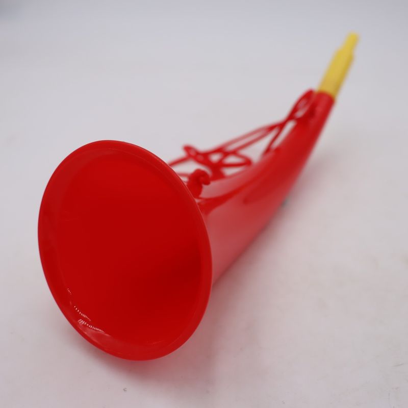 Casa si Gradina - Decoratiuni - Decoratiuni petrecere - Coifuri si suflatori - Goarna Curbata, Vuvuzela, Tip Corn, Pentru Petreceri, Evenimmente, Rosie, Varf Galben, 27 cm - Infinity.ro