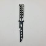 Sport si Outdoor - Camping - Cutite, bricege si accesorii - Cutite si bricege - Cutit Fluture Pentru Antrenament, Desfacator Sticle, Chei Reglabile, Otel, Model Gauri, 23 cm, Argintiu - Infinity.ro