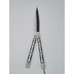 Sport si Outdoor - Camping - Cutite, bricege si accesorii - Cutite si bricege - Cutit fluture Butterfly, Balisong, 24 cm, model schelet 3D,model culoare gri, culoare negru - Infinity.ro