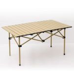 Sport si Outdoor - Camping - Mobilier pentru camping - Mese camping - Masa Pliabila Pentru Camping, Inclusa Geanta de Transport, Aluminiu, Bej, 120 x 55 x 50cm - Infinity.ro