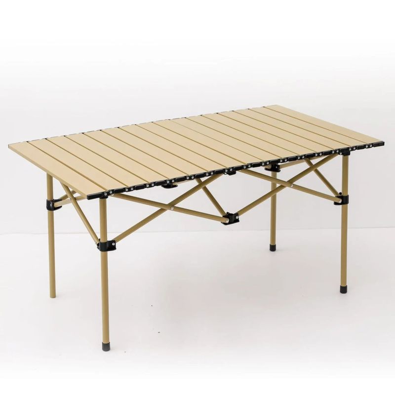 Sport si Outdoor - Camping - Mobilier pentru camping - Mese camping - Masa Pliabila Pentru Camping, Inclusa Geanta de Transport, Aluminiu, Bej, 120 x 55 x 50cm - Infinity.ro