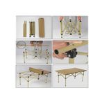 Sport si Outdoor - Camping - Mobilier pentru camping - Mese camping - Masa Pliabila Pentru Camping, Inclusa Geanta de Transport, Aluminiu, Bej, 120 x 55 x 50cm - Infinity.ro