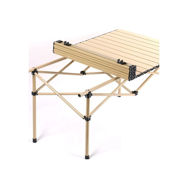 Sport si Outdoor - Camping - Mobilier pentru camping - Mese camping - Masa Pliabila Pentru Camping, Inclusa Geanta de Transport, Aluminiu, Bej, 120 x 55 x 50cm - Infinity.ro
